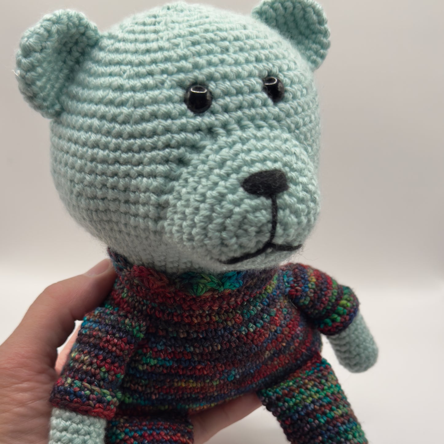Blue Stuffed Crochet Bear