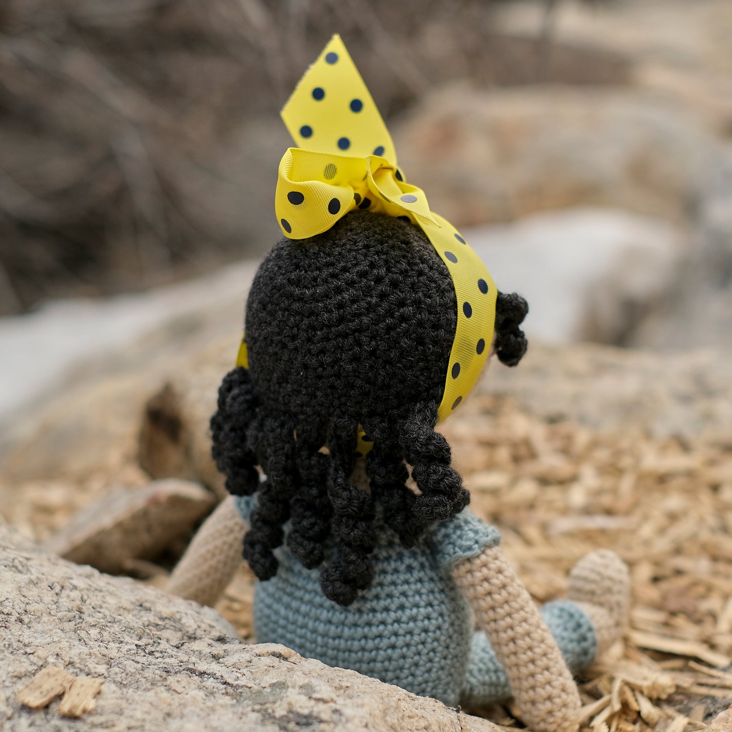 Crochet Doll with Button Eyes