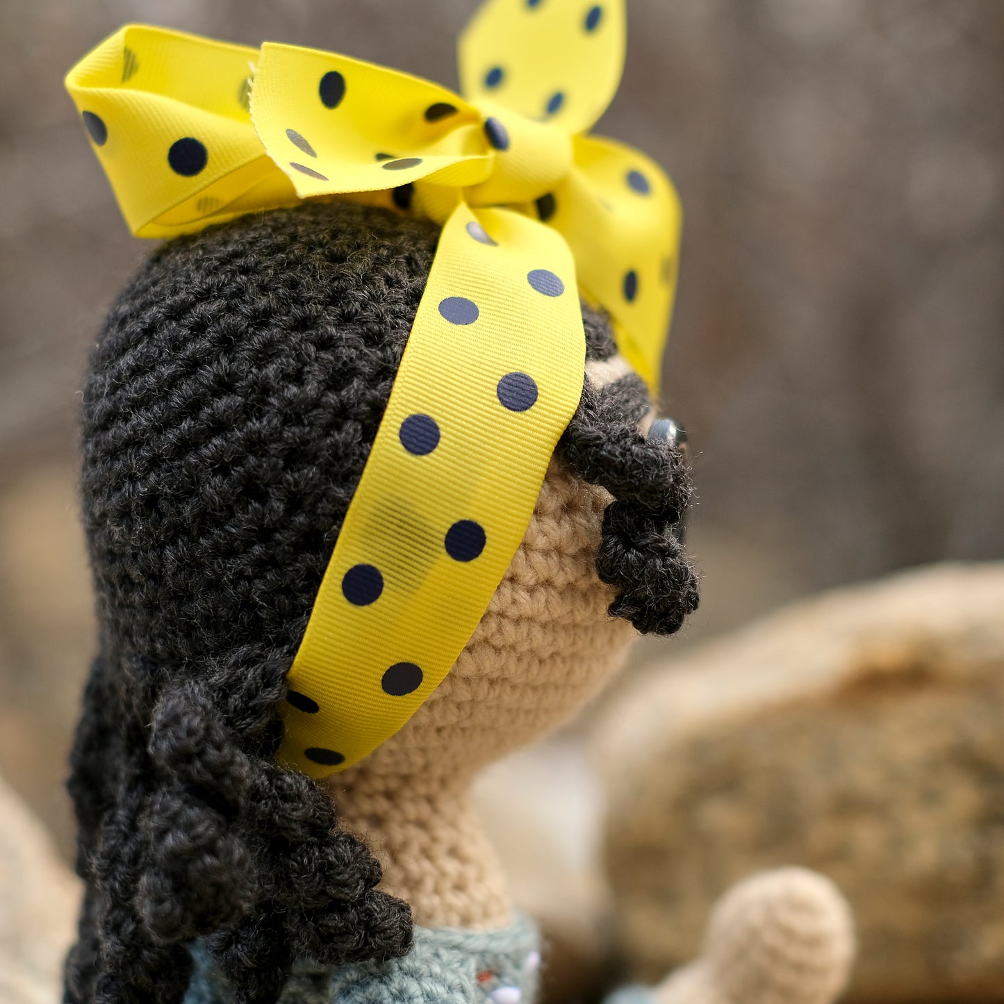 Crochet Doll with Button Eyes