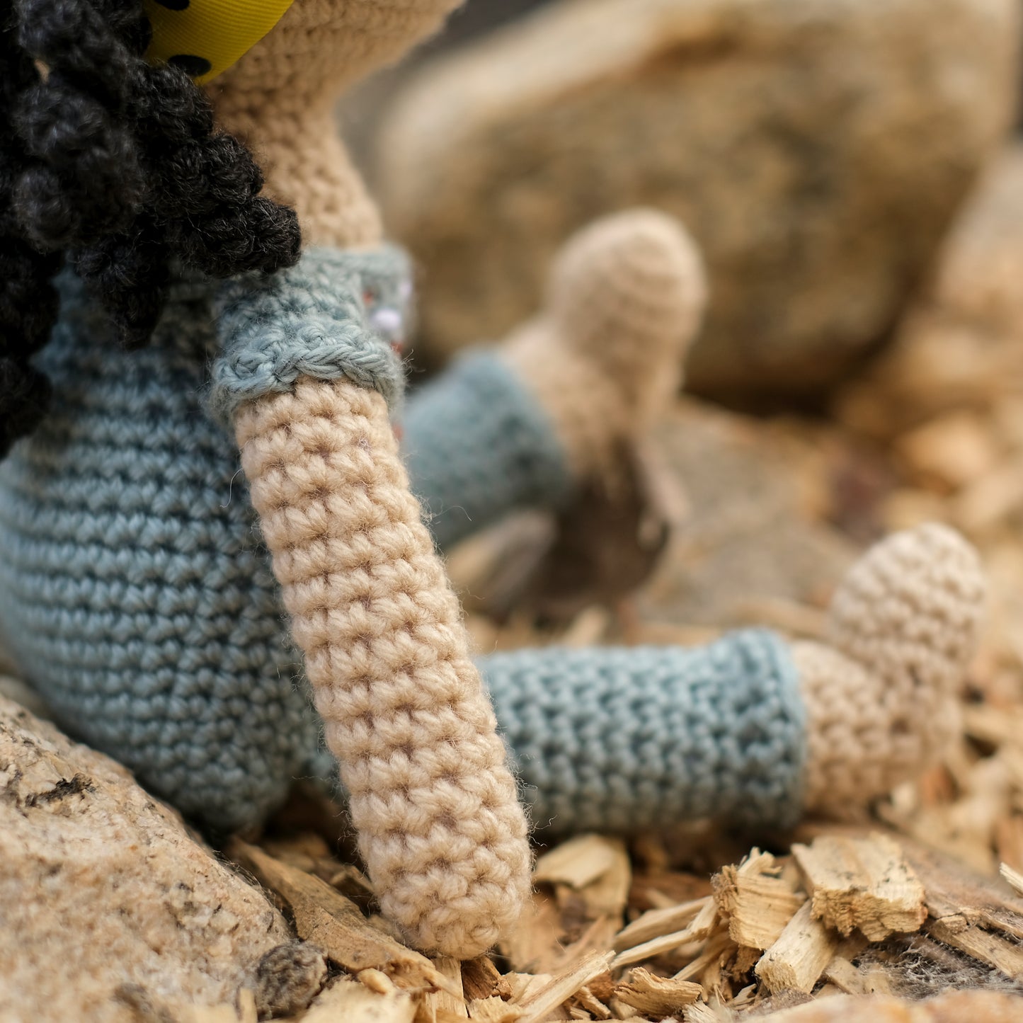 Crochet Doll with Button Eyes