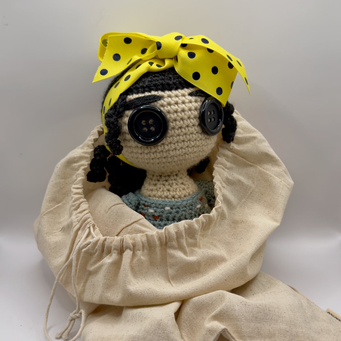 Crochet Doll with Button Eyes