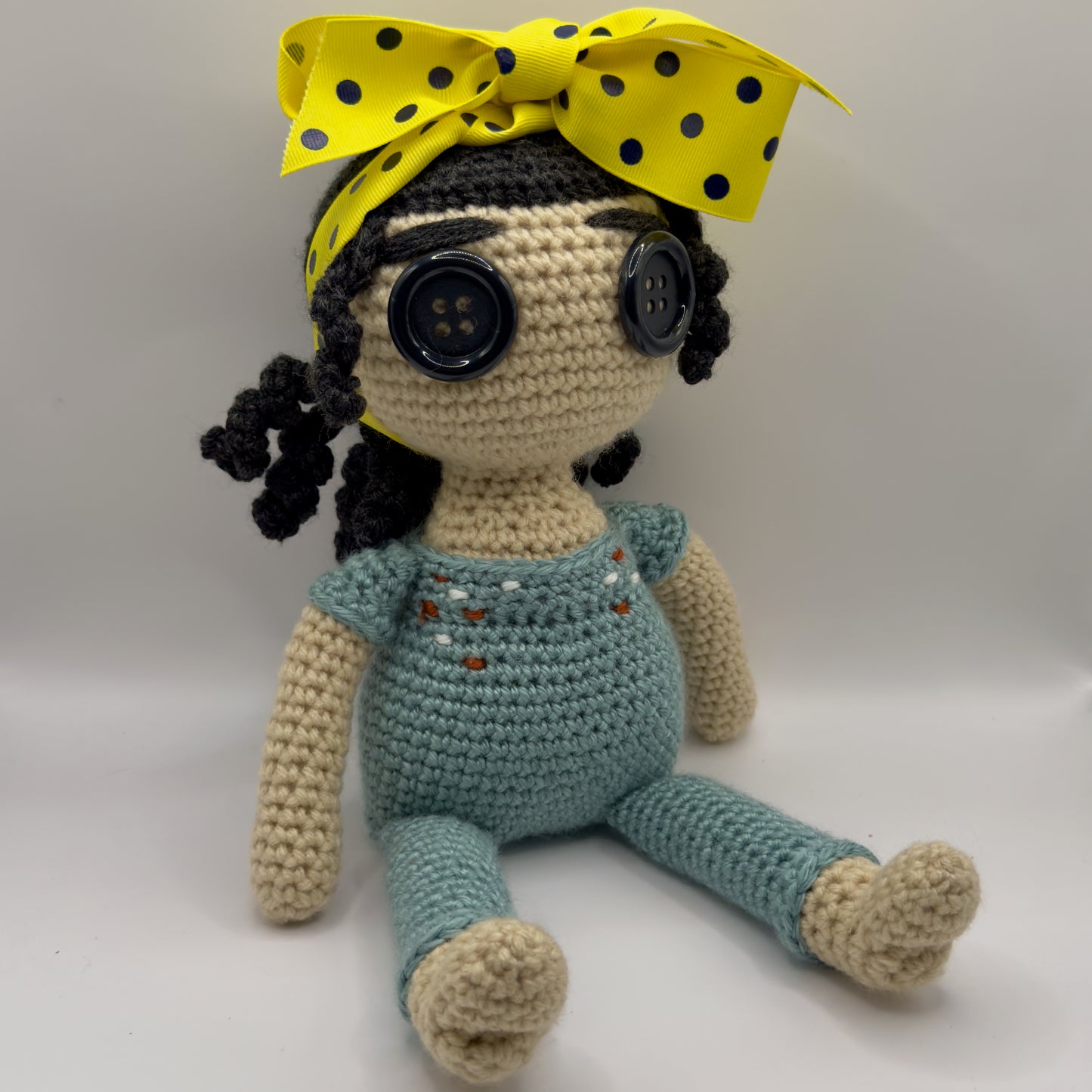 Crochet Doll with Button Eyes