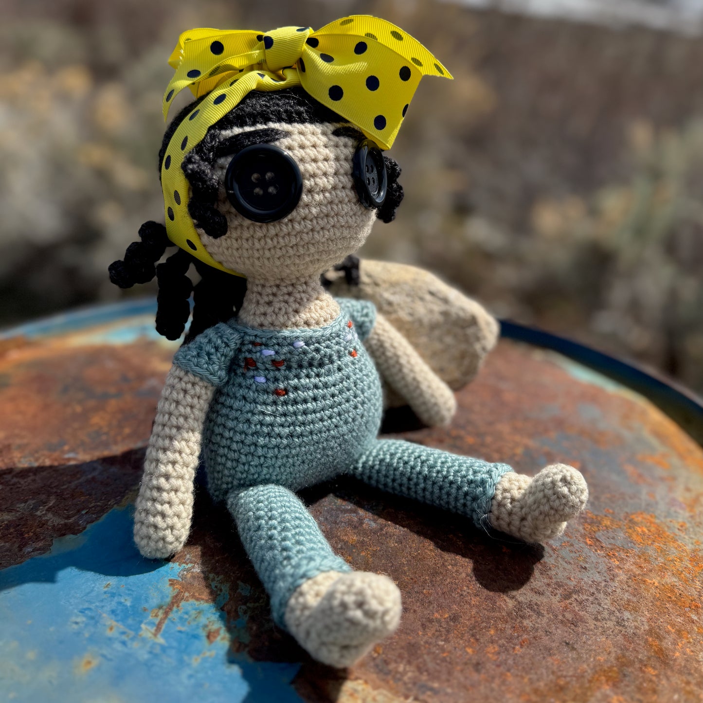 Crochet Doll with Button Eyes