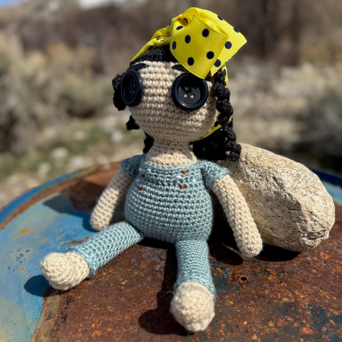 Crochet Doll with Button Eyes