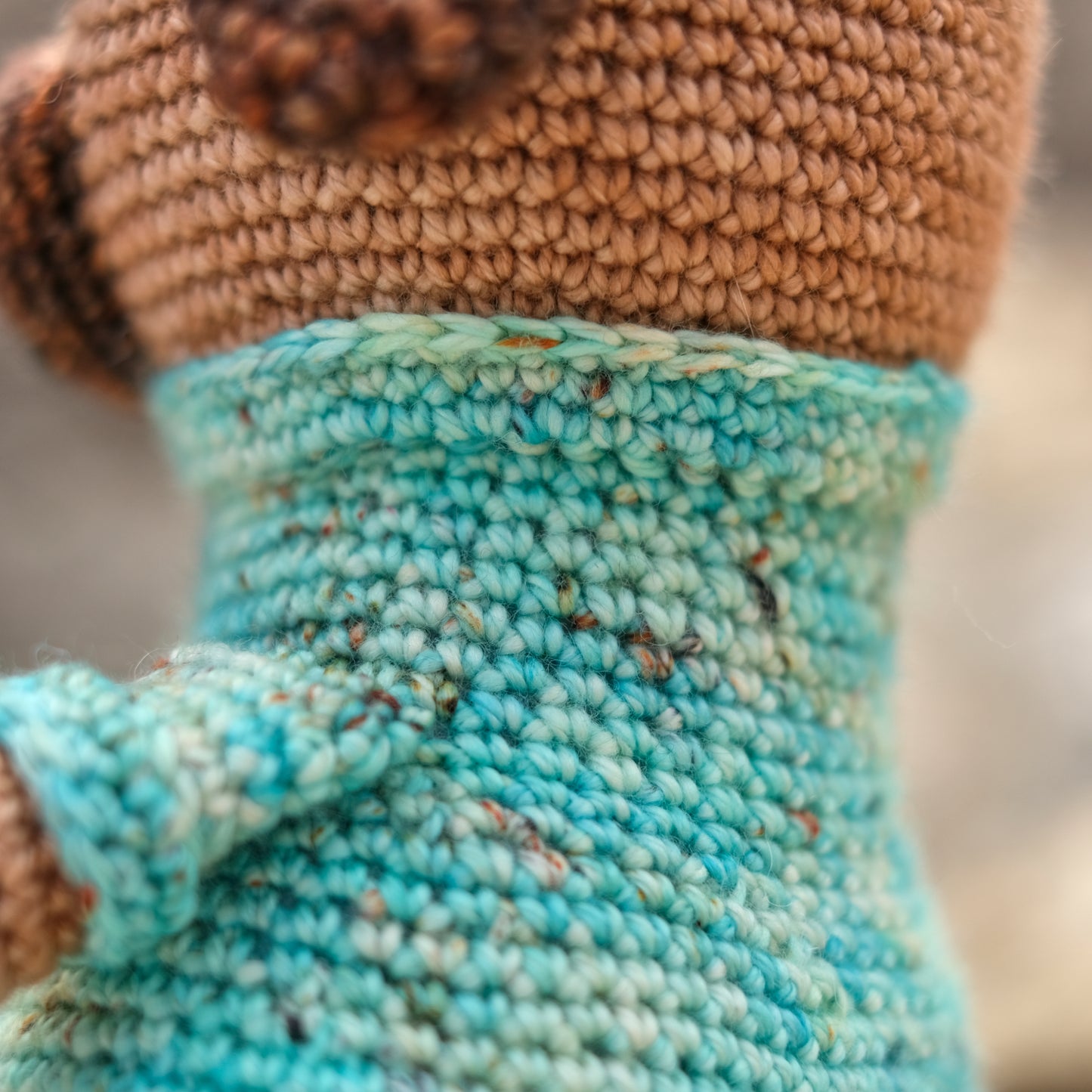 Large Crochet Dog in Blue Sweater