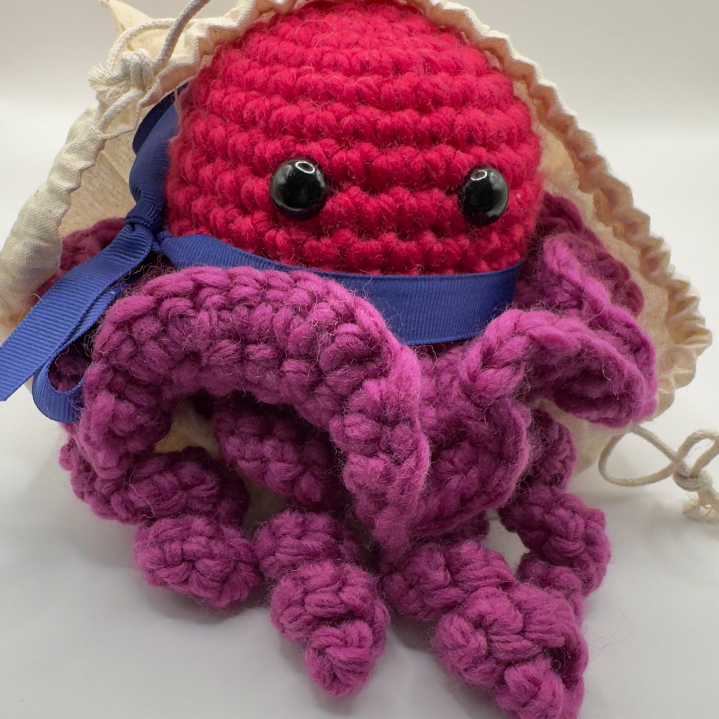 Pink and Purple Chunky Crochet Octopus, Made with Merino Wool Yarn