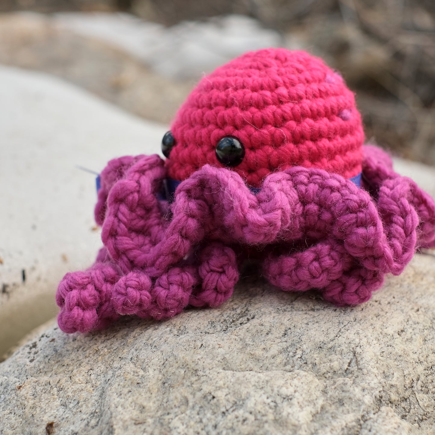 Pink and Purple Chunky Crochet Octopus, Made with Merino Wool Yarn
