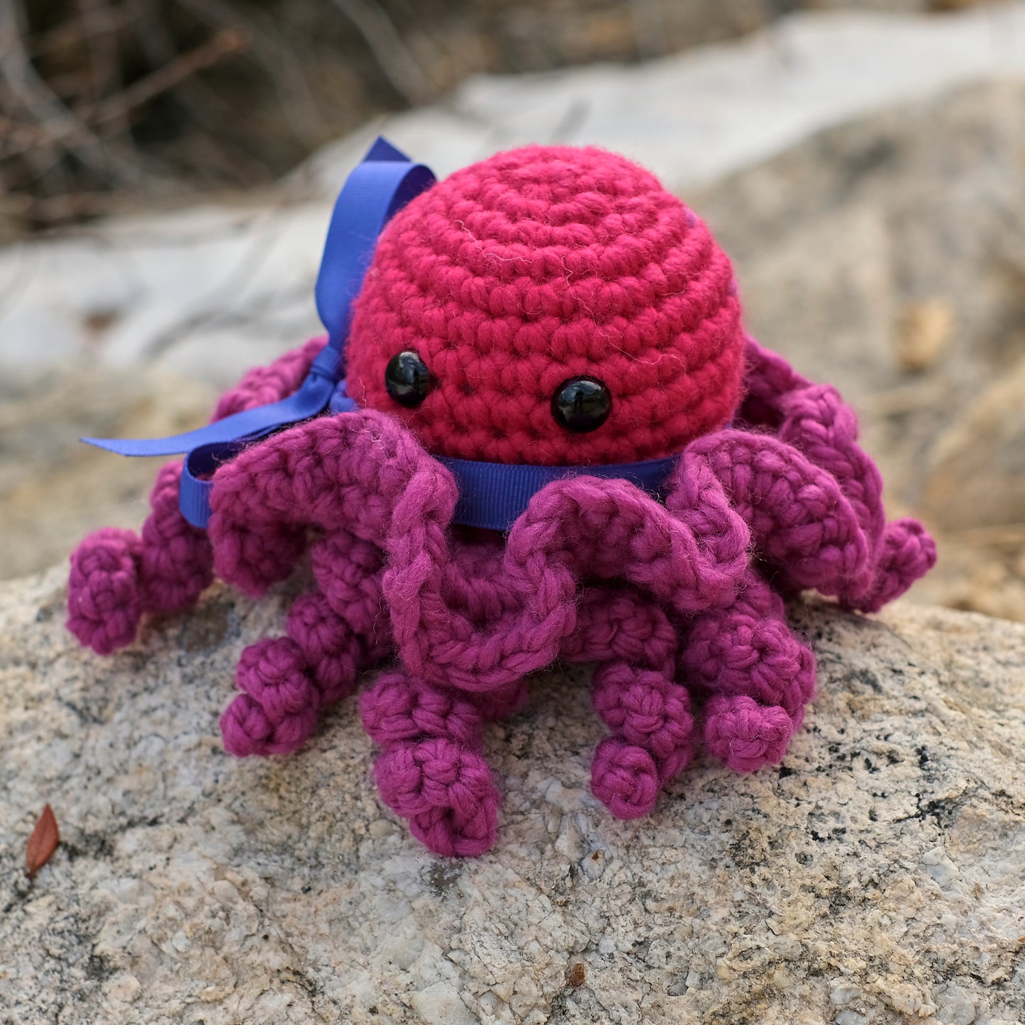Pink and Purple Chunky Crochet Octopus, Made with Merino Wool Yarn