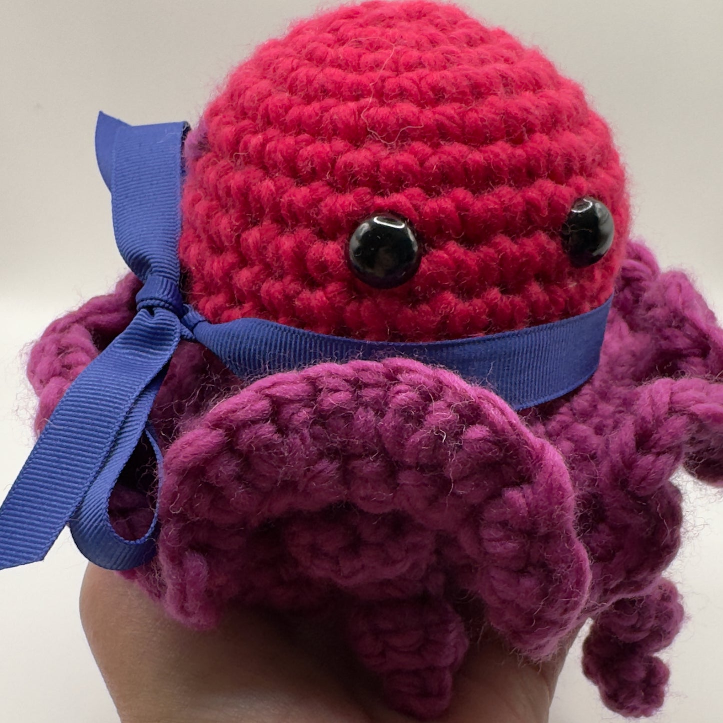 Pink and Purple Chunky Crochet Octopus, Made with Merino Wool Yarn