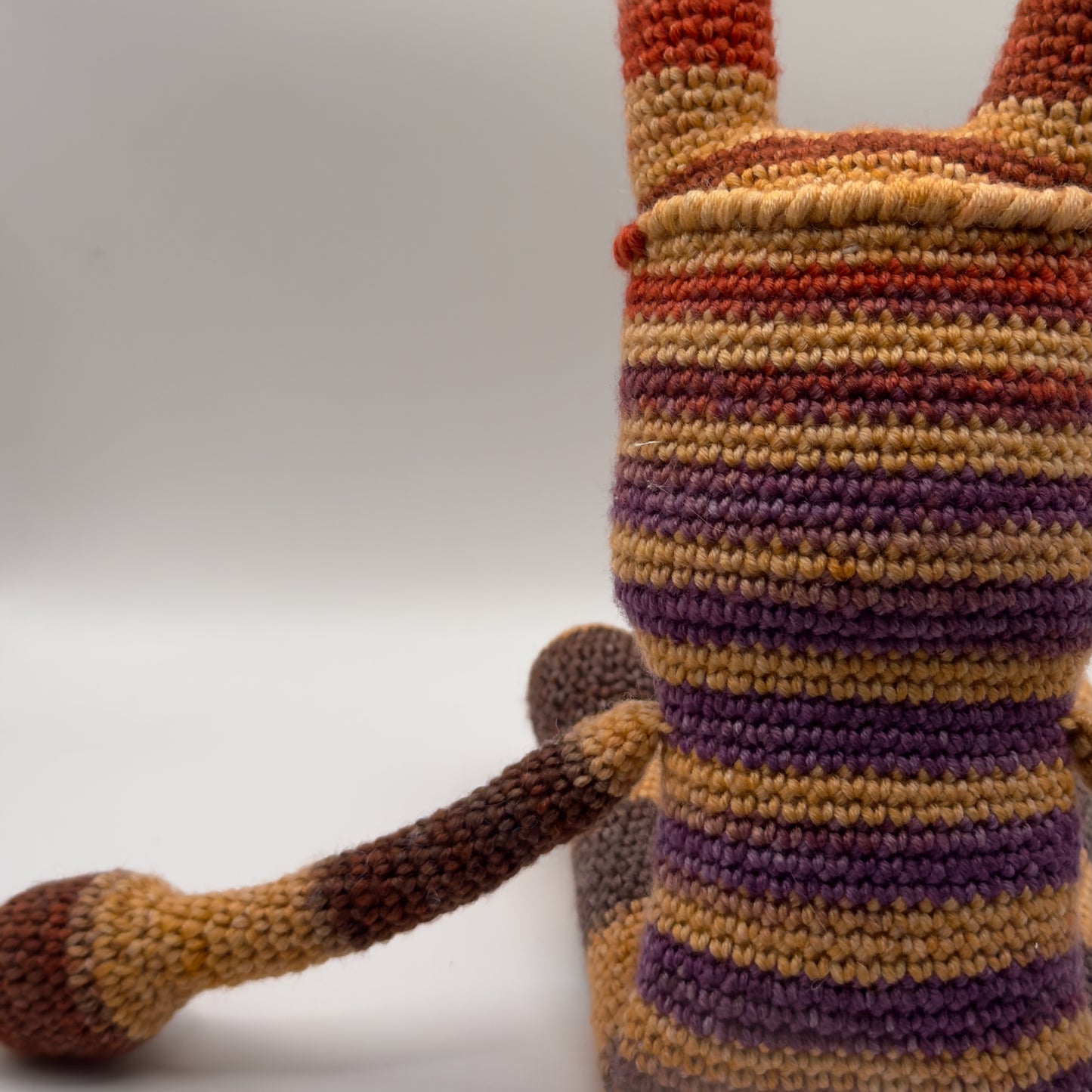 Orange and Purple Stripe Crochet Rabbit