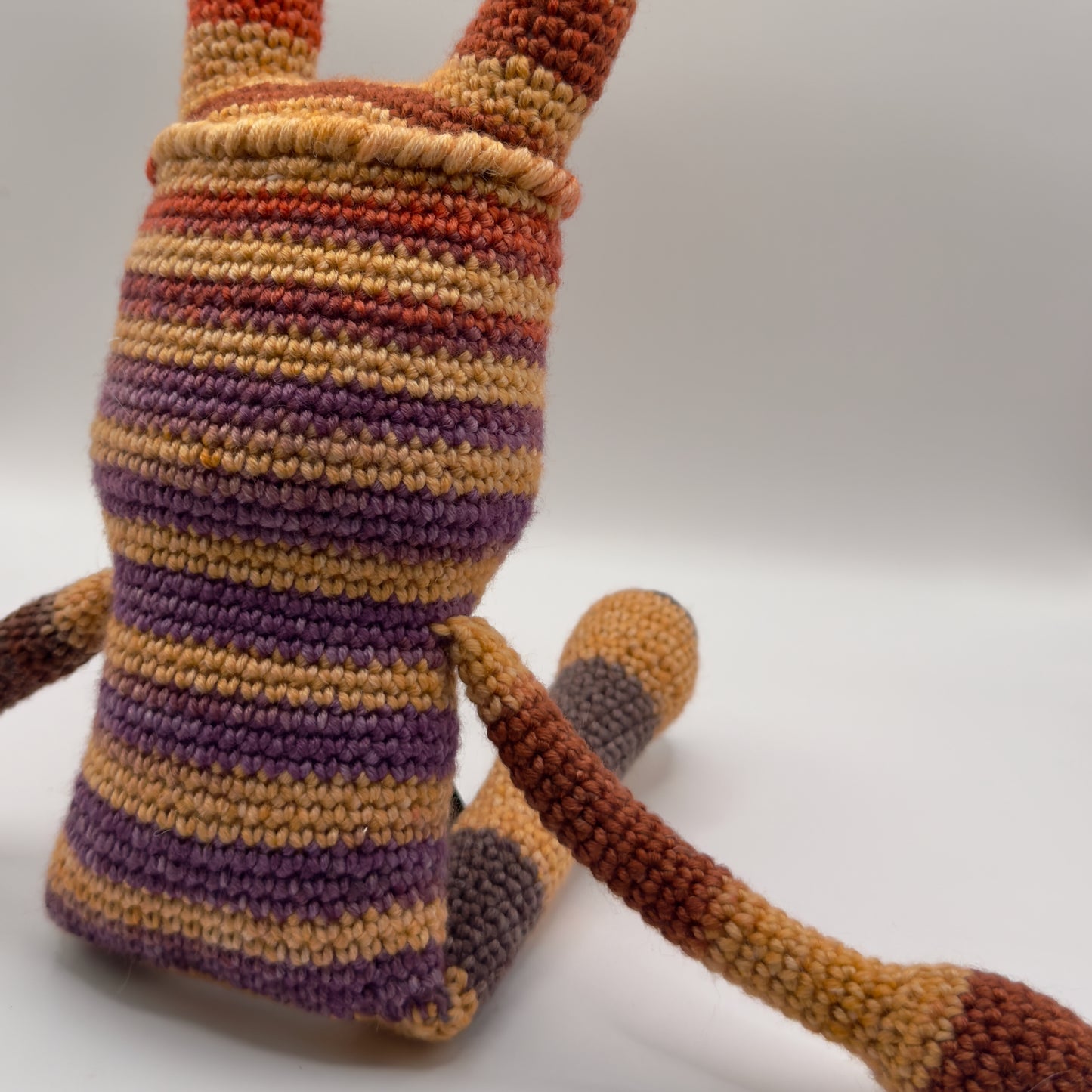 Orange and Purple Stripe Crochet Rabbit