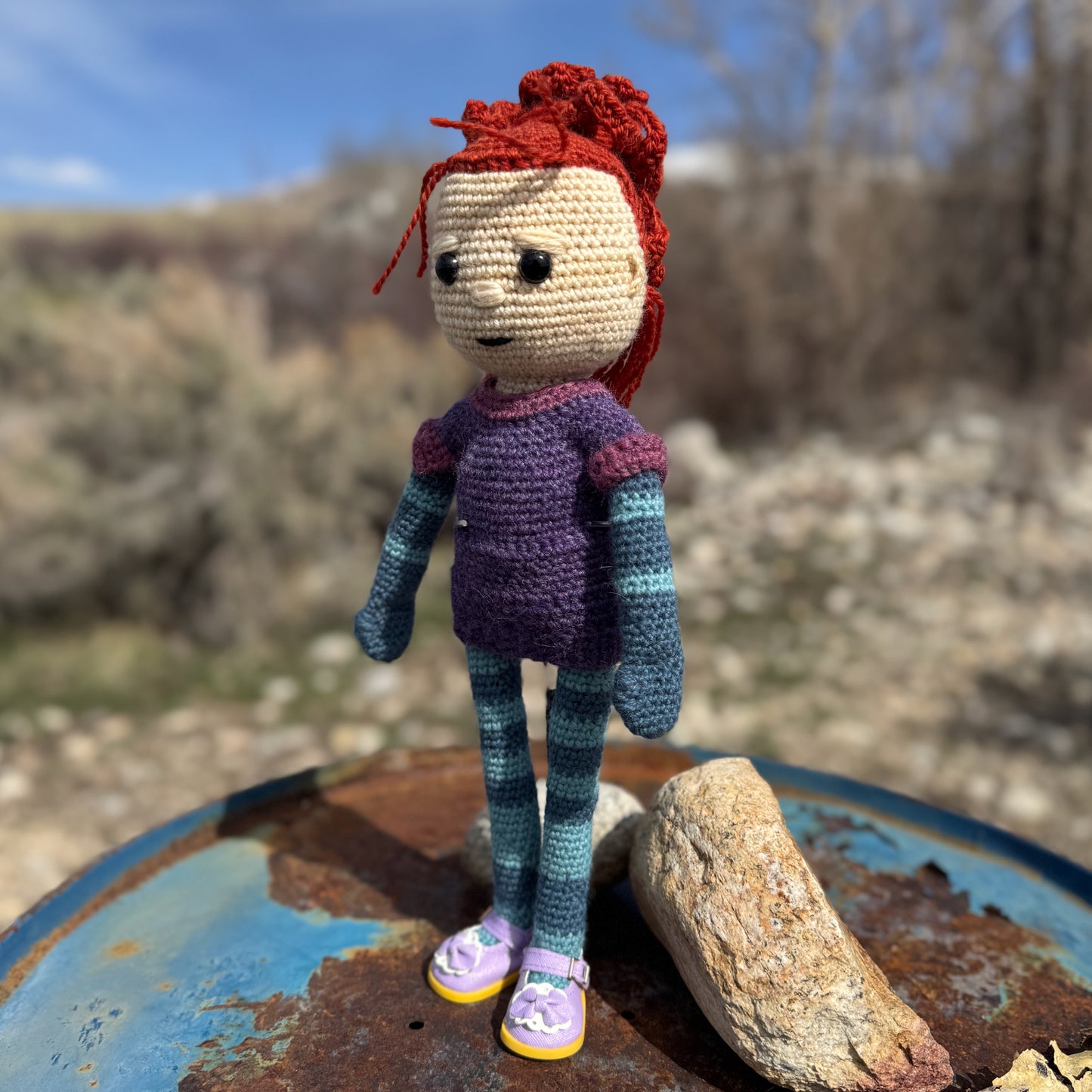 Red Head Crochet Doll