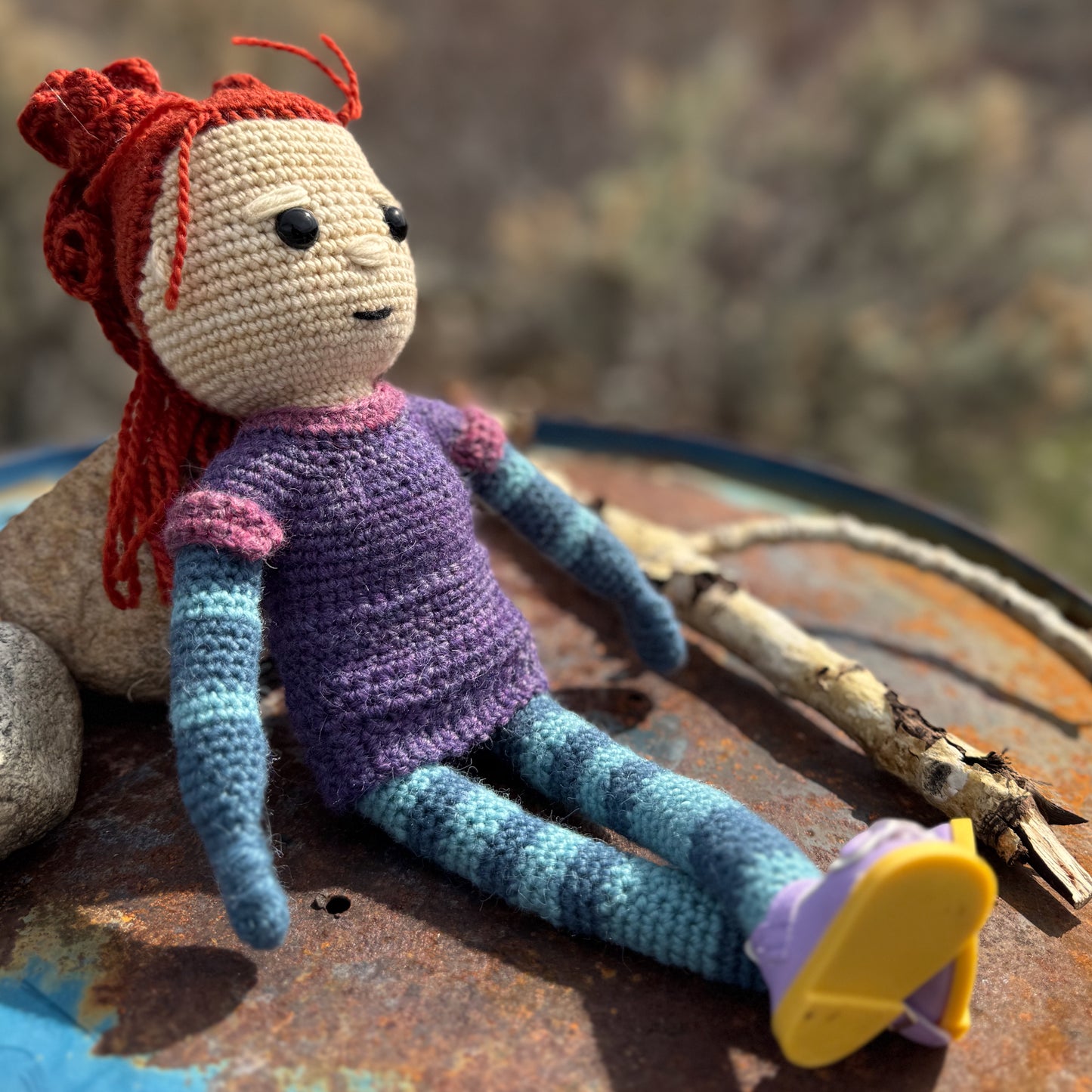 Red Head Crochet Doll