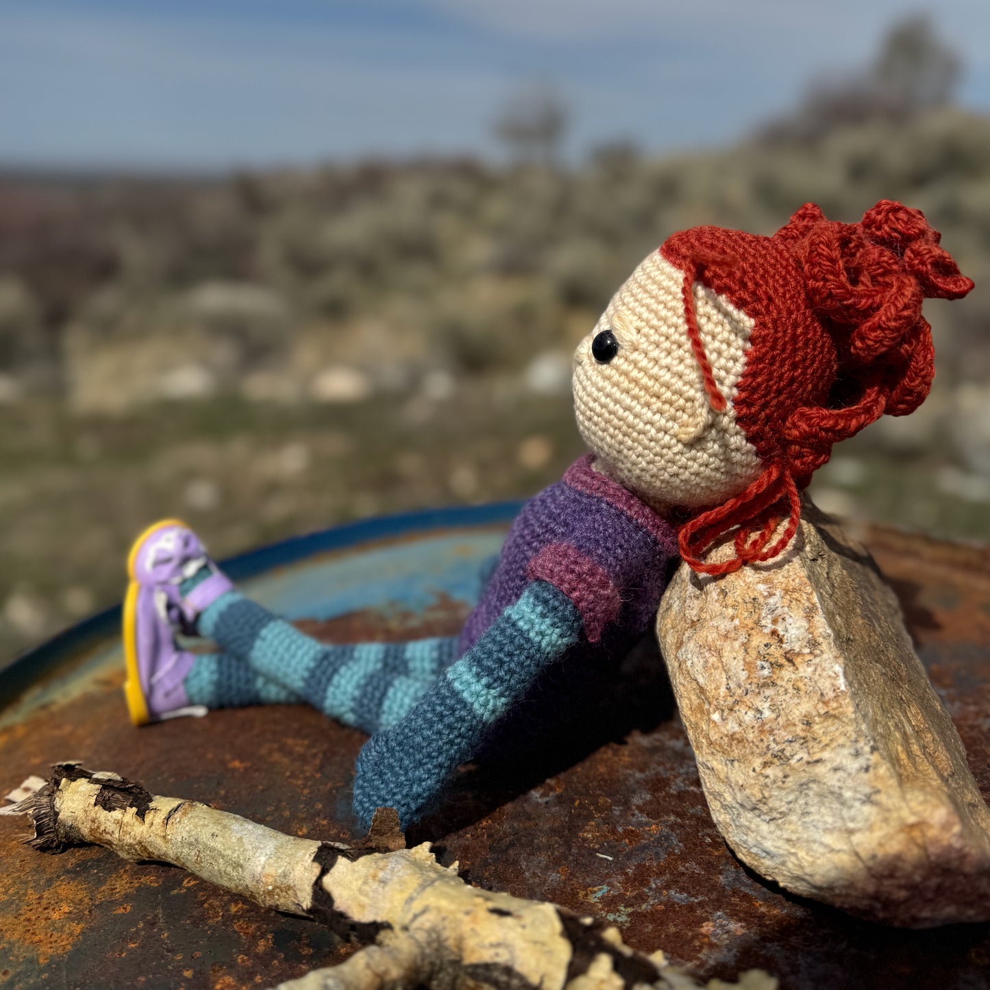 Red Head Crochet Doll