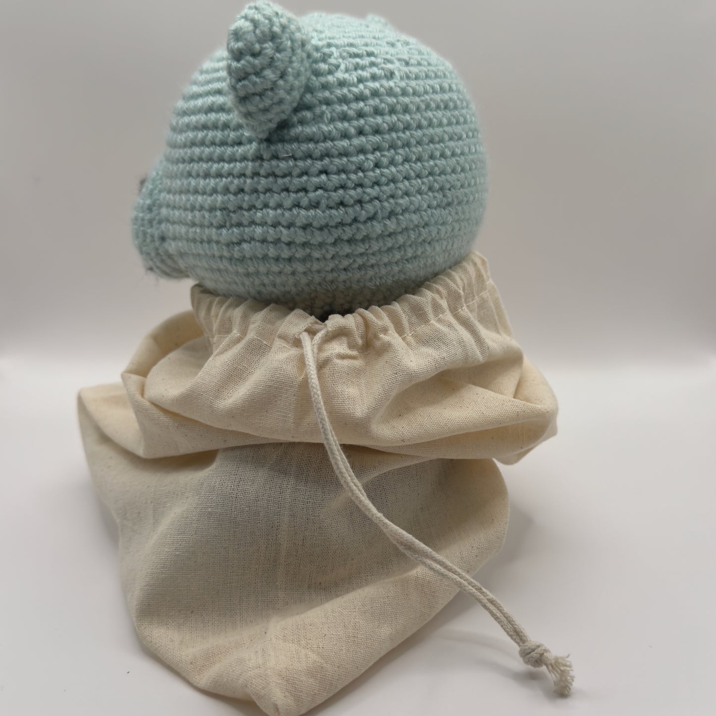 Blue Stuffed Crochet Bear