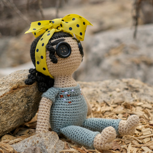 Crochet Doll with Button Eyes