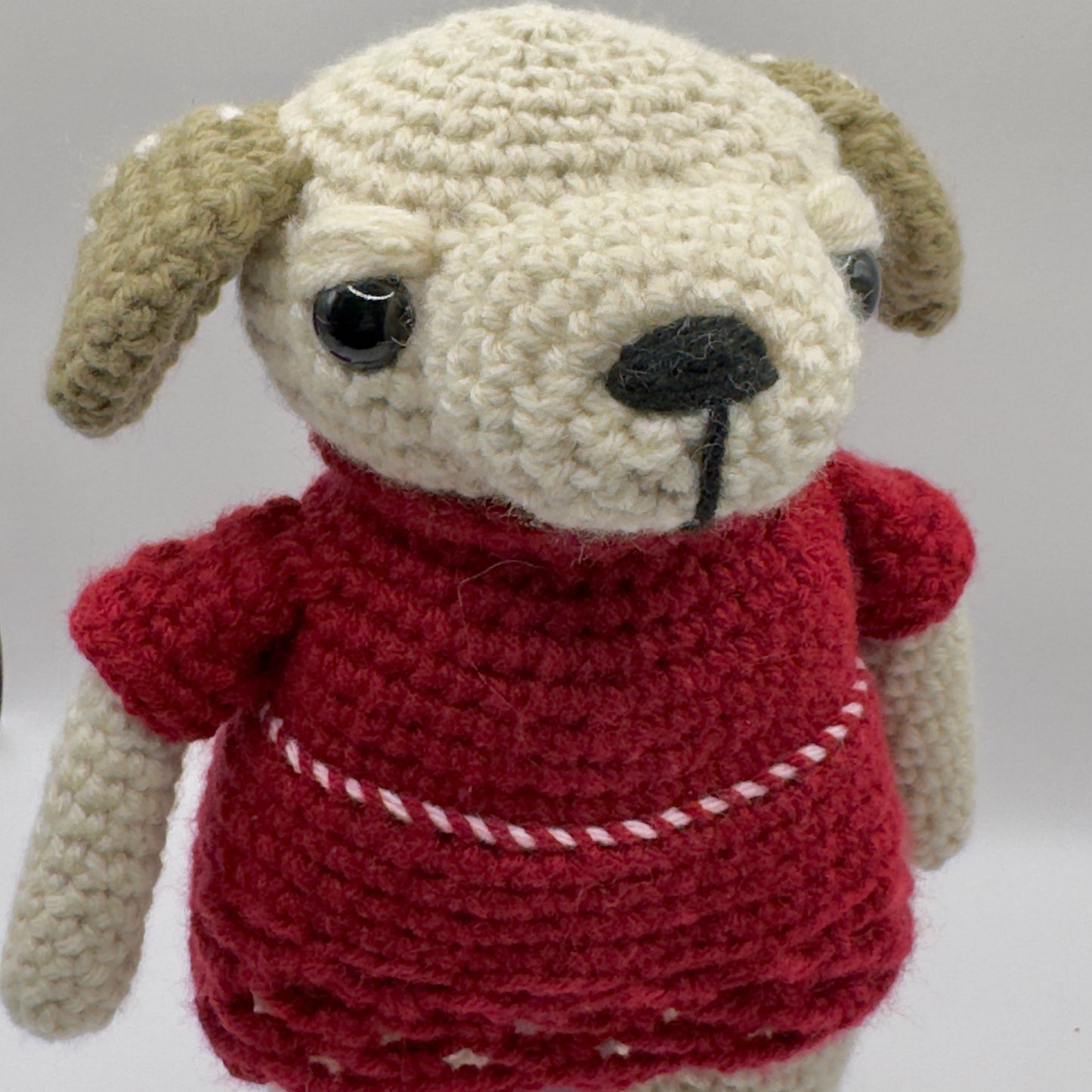 Crochet Dog in Red Dress
