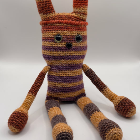 Orange and Purple Stripe Crochet Rabbit