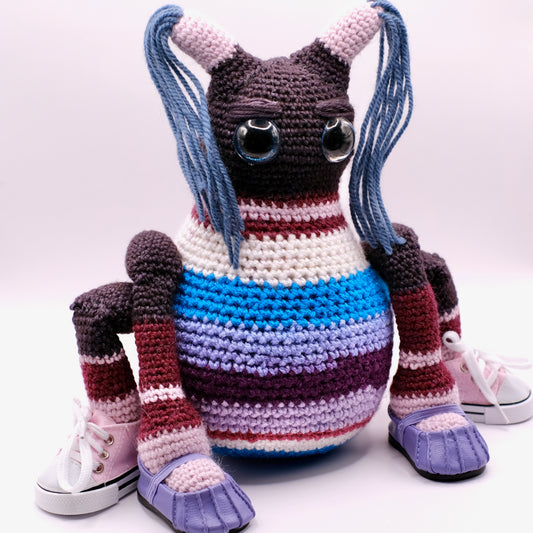 Crochet Creature in Purple and Blue - One of a kind